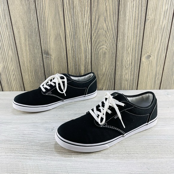 Vans Off The Wall Black Canvas Women's Size 9 Lace-Up Low-Top Sneakers - Picture 1 of 14